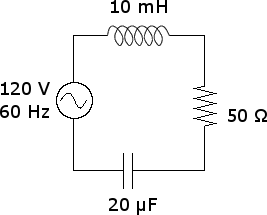AC circuit practice problem example 