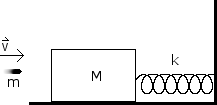 simple harmonic motion problem ><br />A. the speed of the block immediately after the collision<br