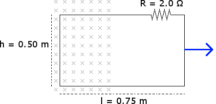  Motional EMF ><br />A.  Magnitude of the induced EMF<br />B.  Current and its direction<br 